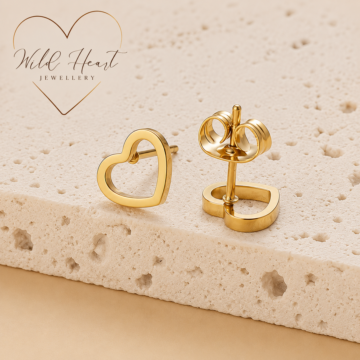 Golden Love Stud Earrings