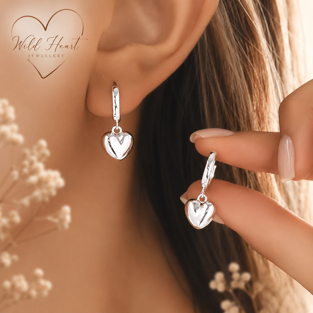 Luna Gold Heart Earrings